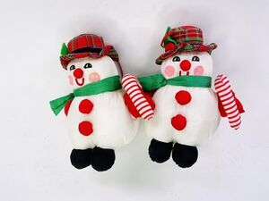 Snowman Plush Vintage International Silver Co Squishy Nylon 2 Pack 1993 Bundle